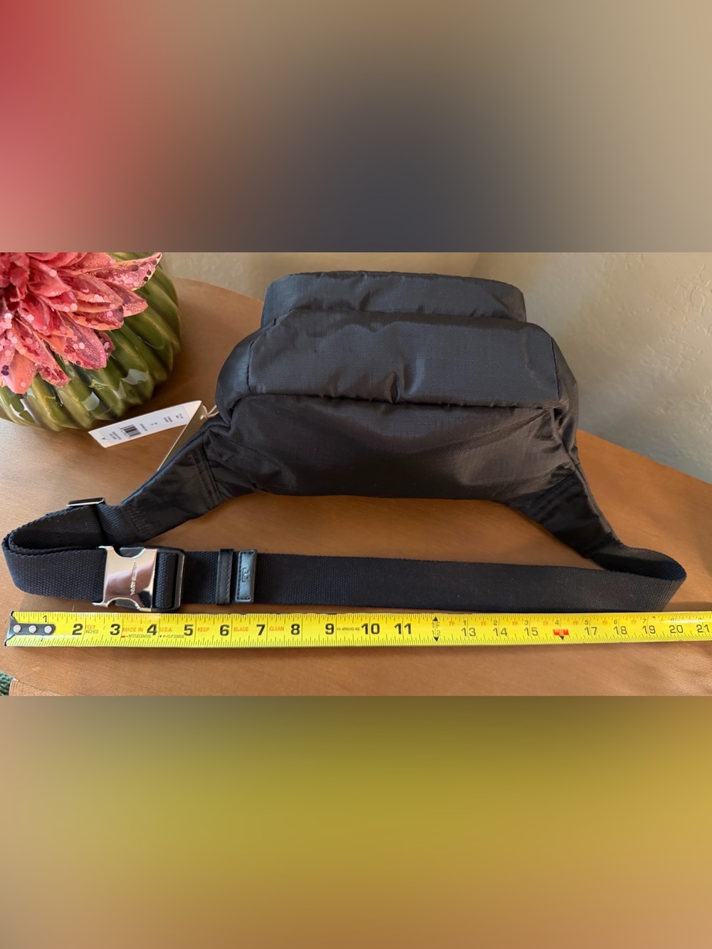 Tory Burch Black Nylon Belt Bag with Logo Patch-NWT and Dusty - Picture 7 of 9